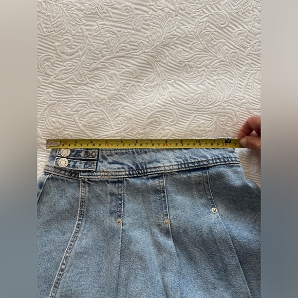 Zara Jean skort denim shorts pleated button snap high waist blue little girls - Picture 8 of 9